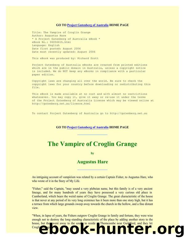 The Vampire of Croglin Grange by Augustus Hare
