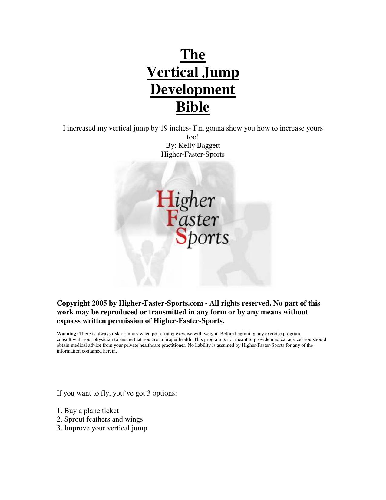The Vertical Jump Development Bible by Kelly Baggett