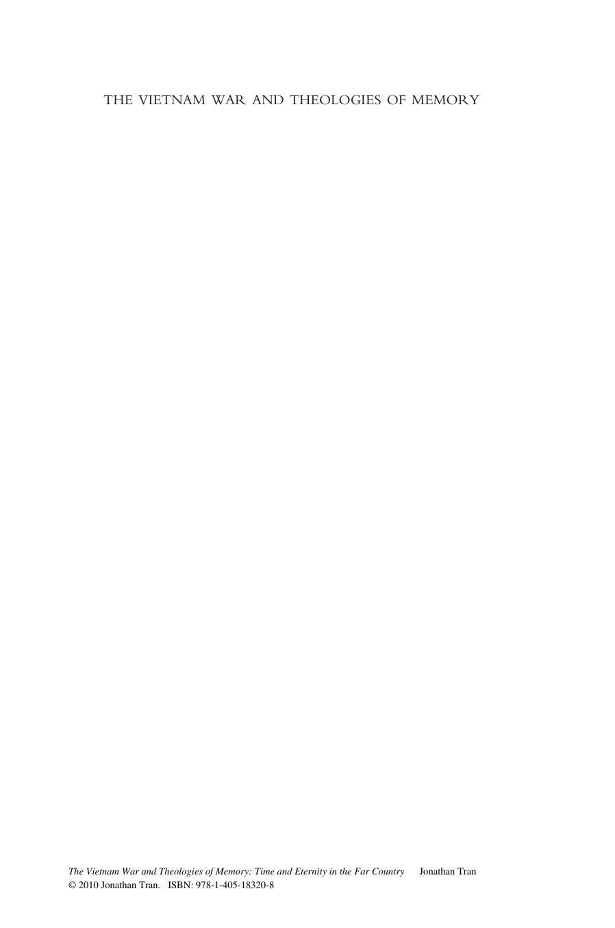 The Vietnam War and Theologies of Memory: Time and Eternity in the Far Country by Jonathan Tran