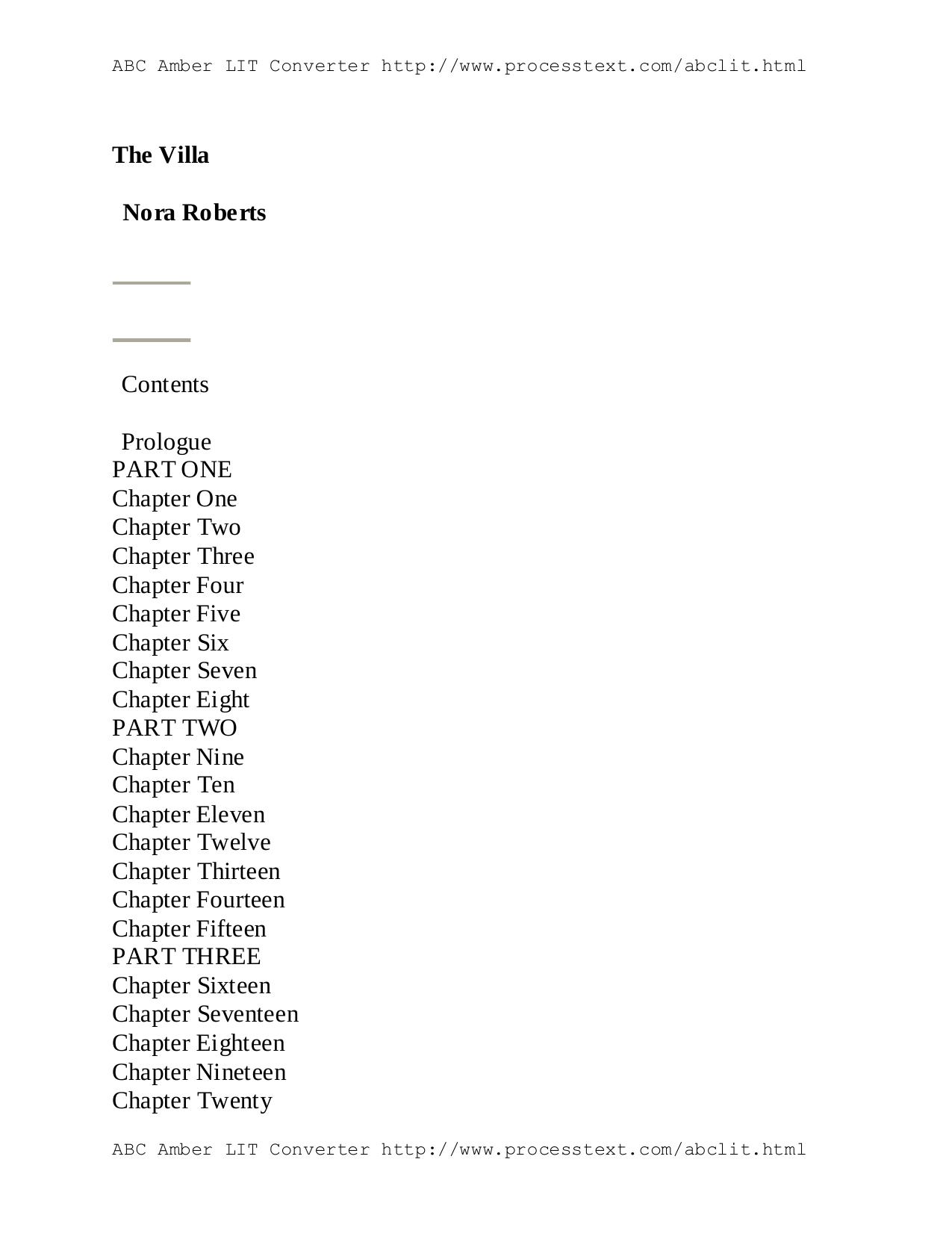 The Villa-Nora Roberts(2001) by Unknown