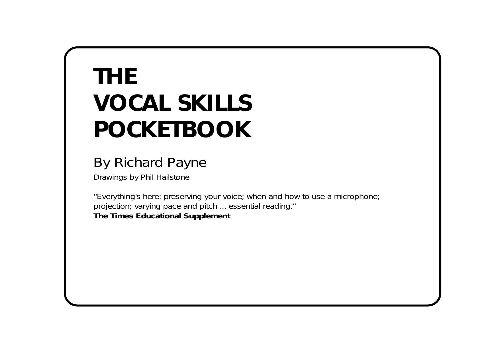The Vocal Skills Pocketbook (Management Pocketbooks) by Richard Payne