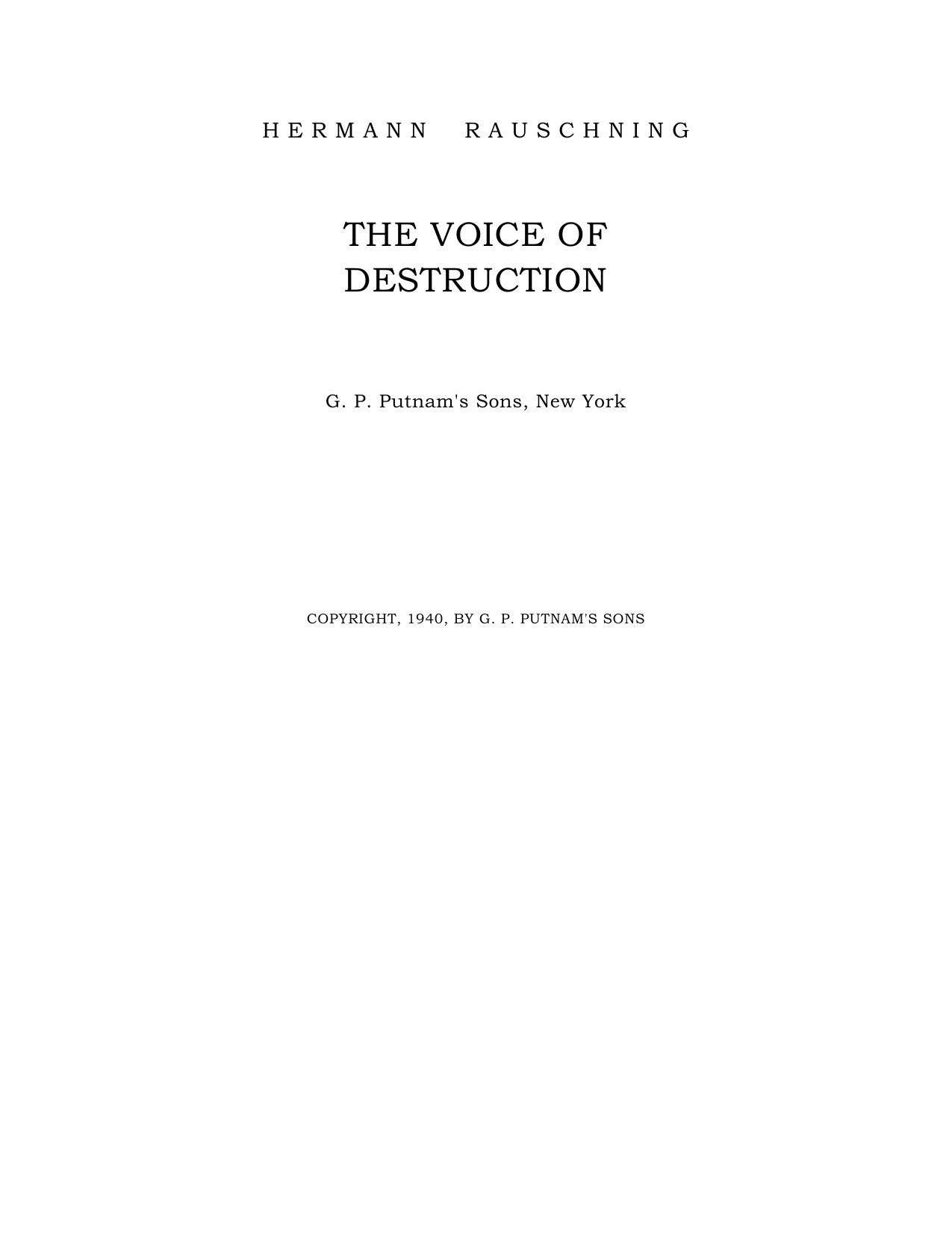 The Voice of Destruction (Important Enemy Propaganda) by Unknown