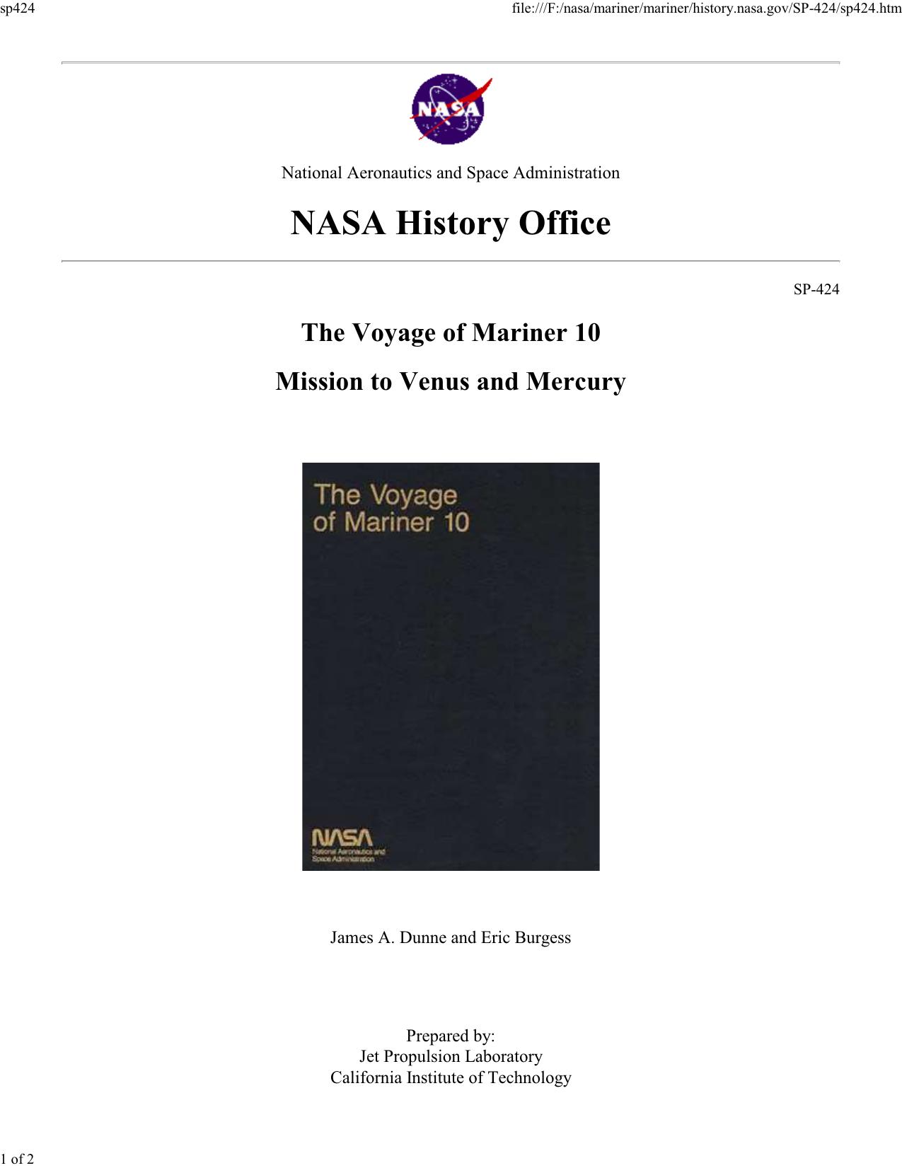 The Voyage of Mariner 10_ Mission to Venus and Mercury.pdf by Adastra