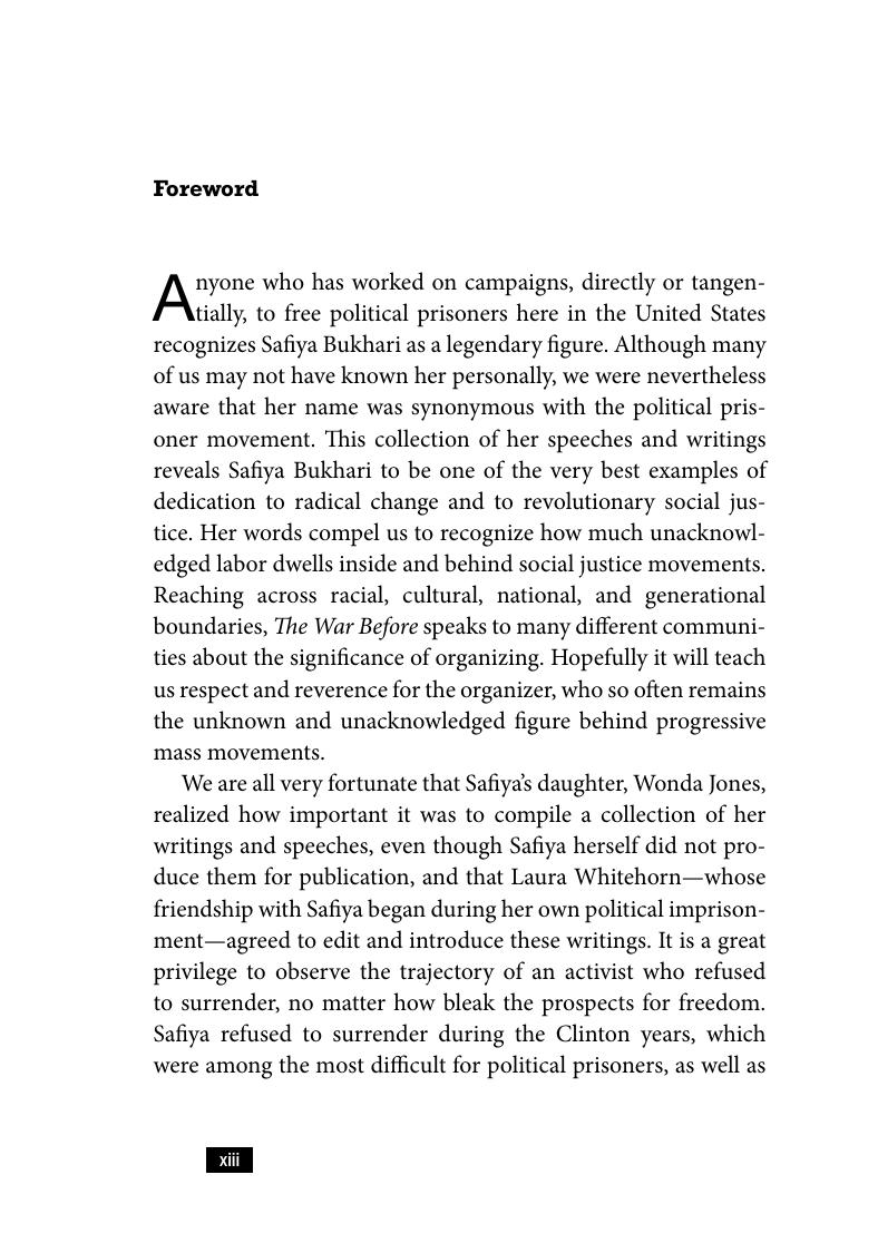 The War Before by Safiya Bukhari