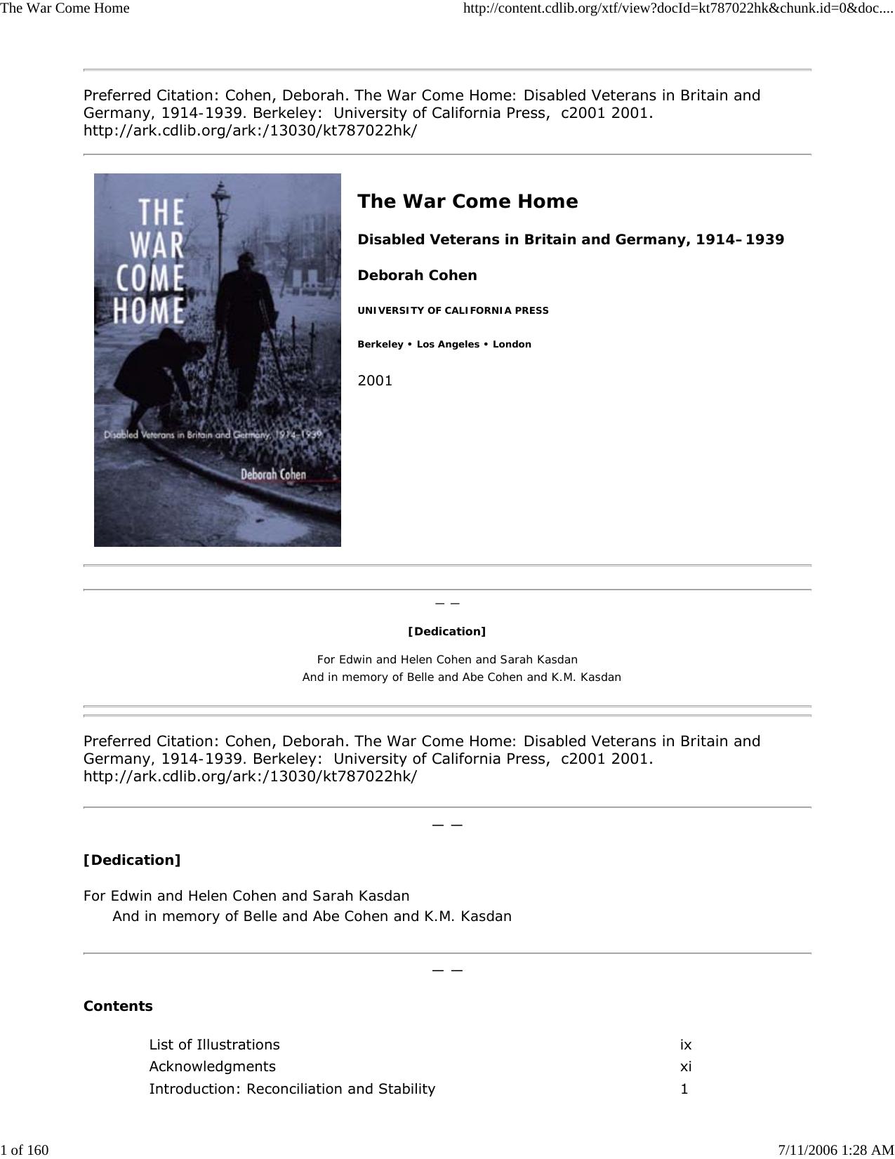 The War Come Home by Master Clark