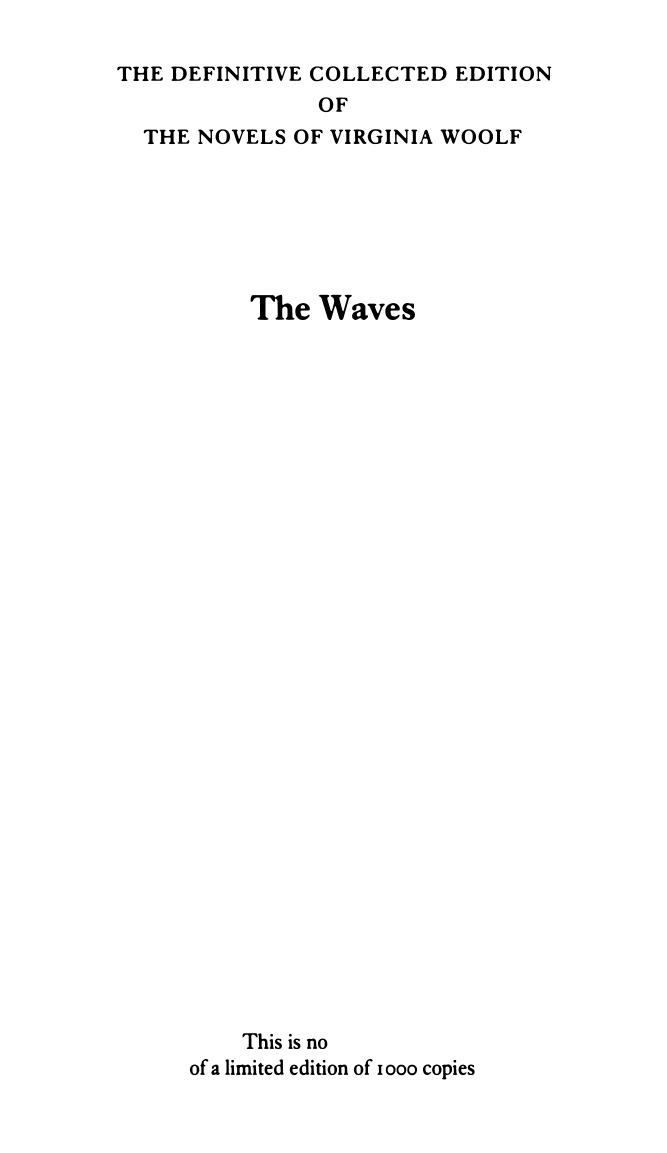 The Waves by Virginia Woolf