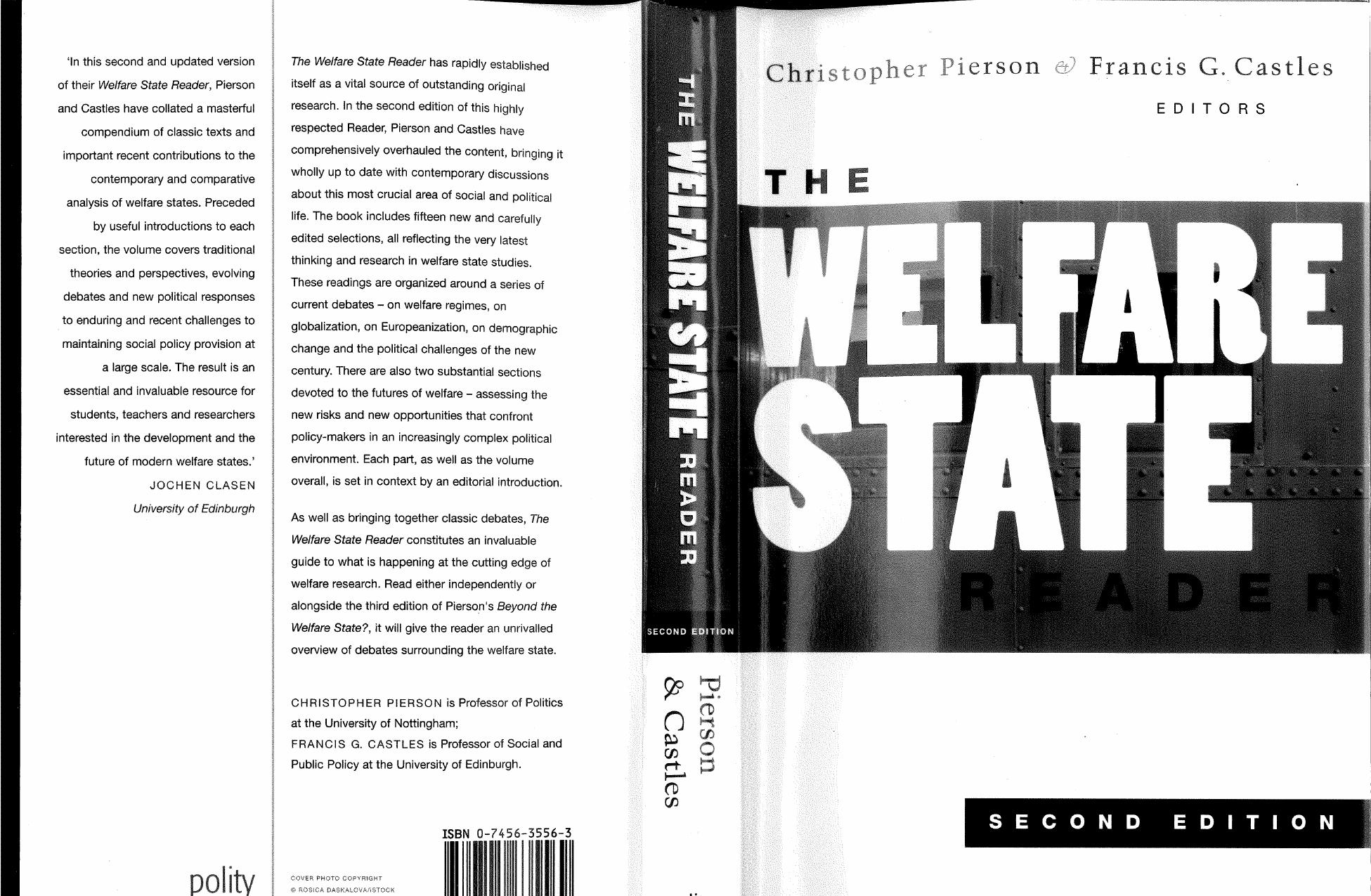 The Welfare State Reader by Christopher Pierson Francis G. Castles