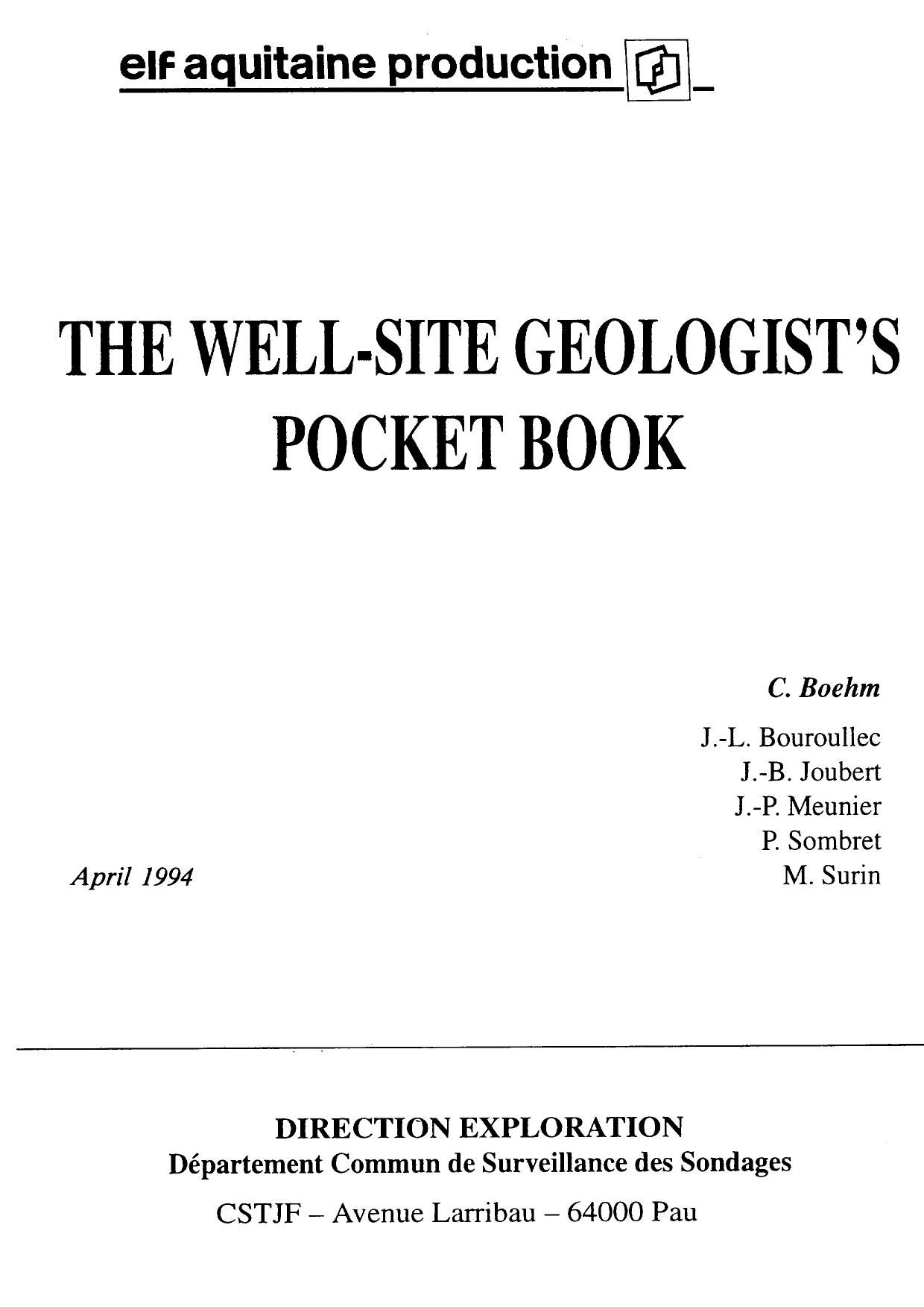 The Well-Site Geologist's Pocket Book by Boehm C. et al