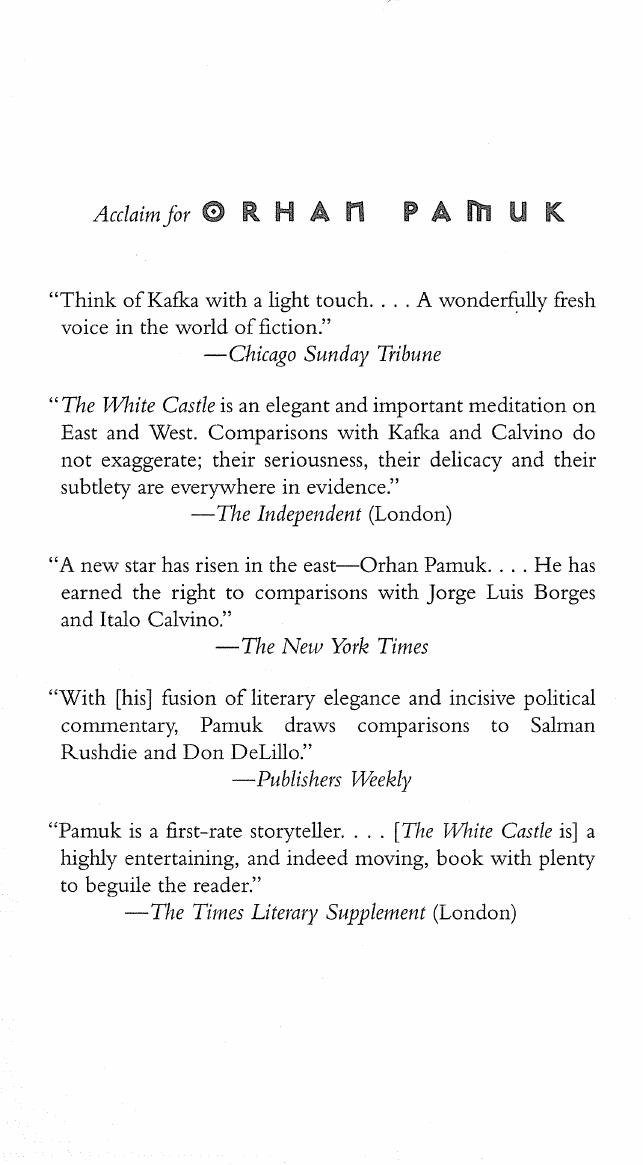 The White Castle: A Novel by Orhan Pamuk