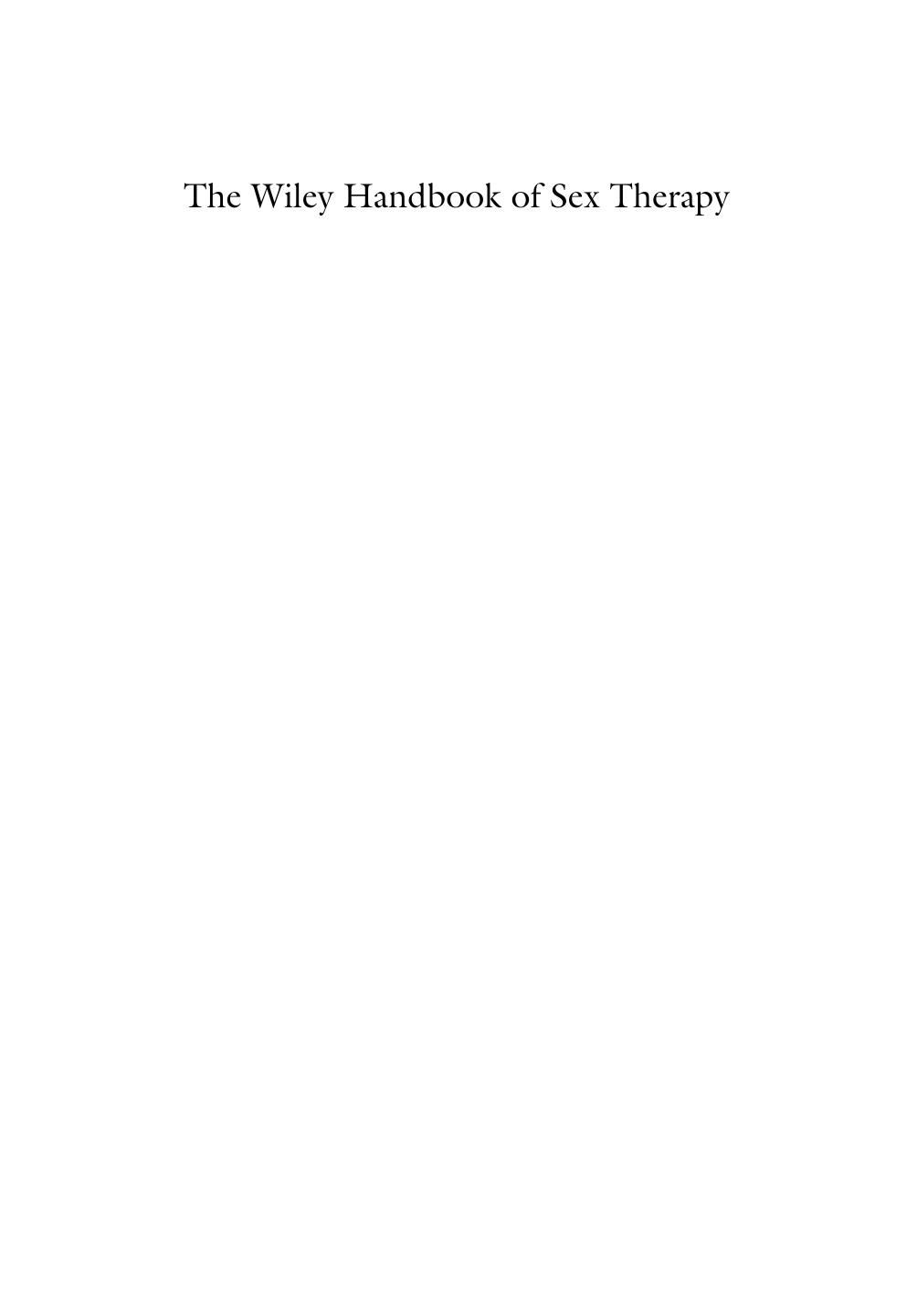 The Wiley Handbook of Sex Therapy by Zoë D. Peterson
