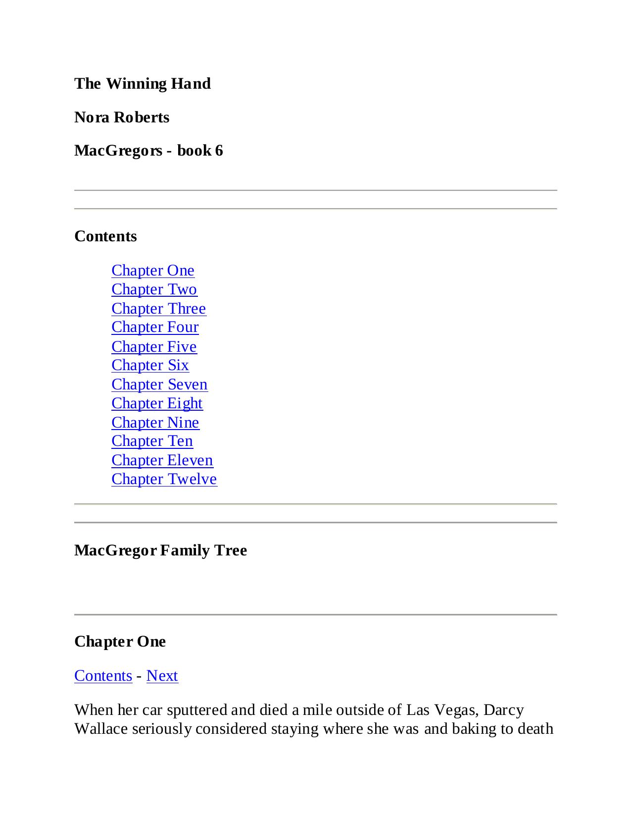 The Winning Hand by Nora Roberts by ahoffman