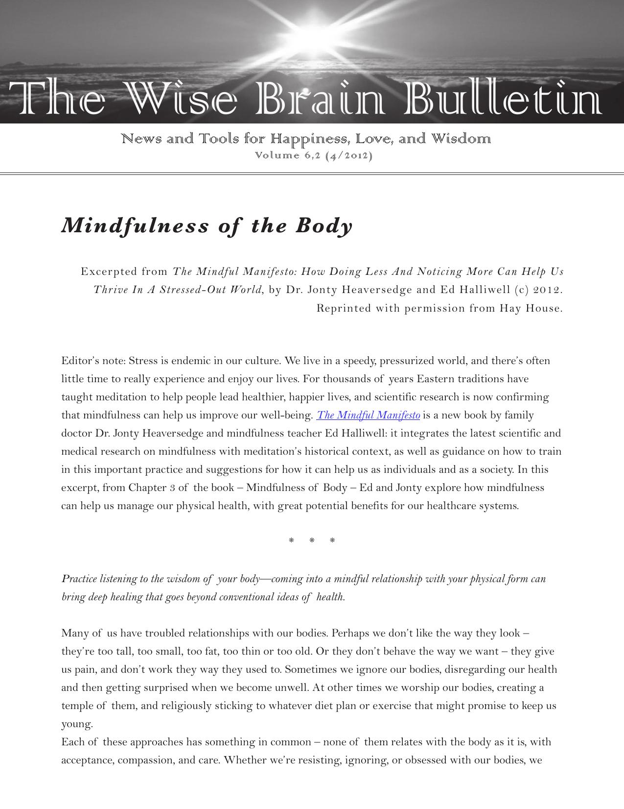 The Wise Brain Bulletin by Meditation Neurofeedback Mindfulness