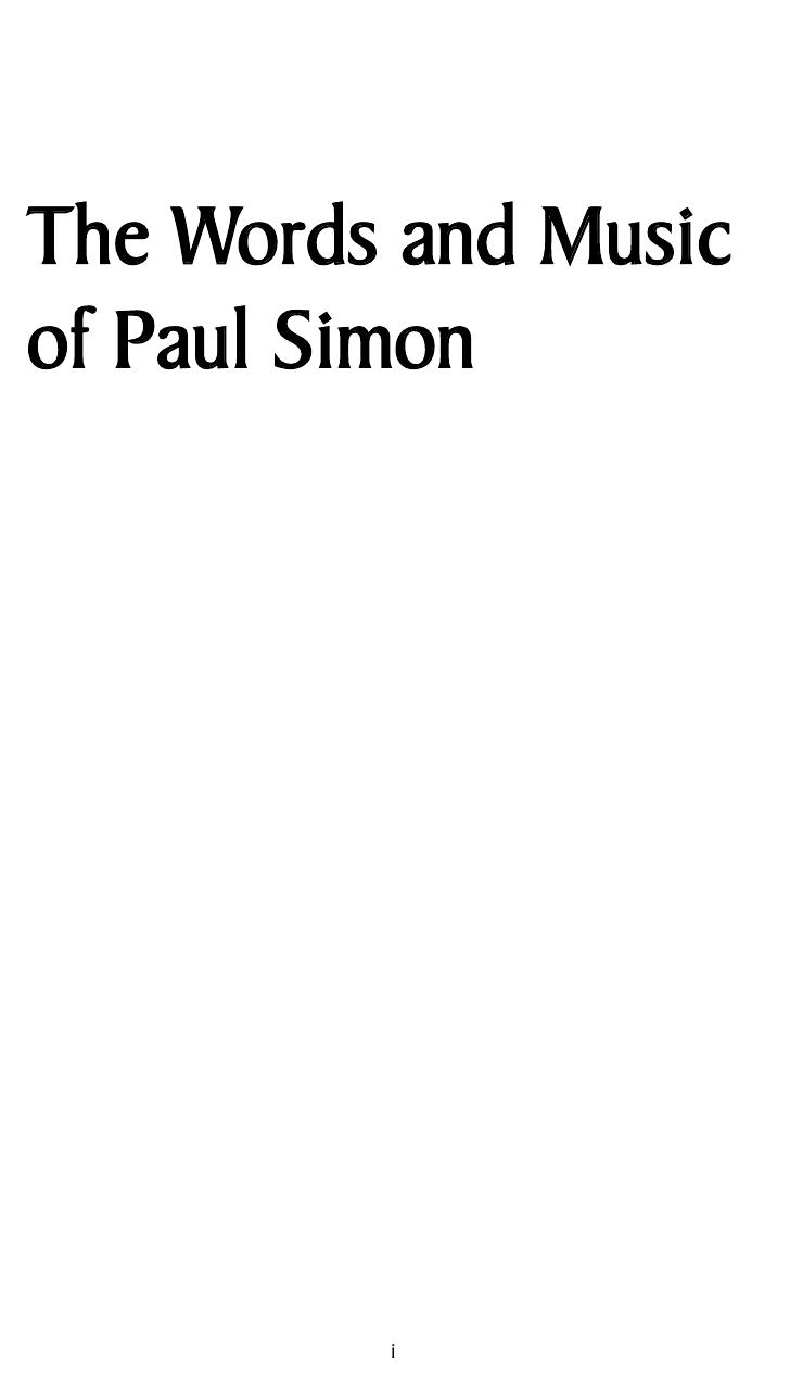 The Words and Music of Paul Simon by James Bennighof
