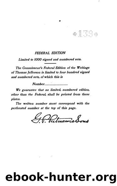 The Works of Thomas Jefferson by Tomo 06