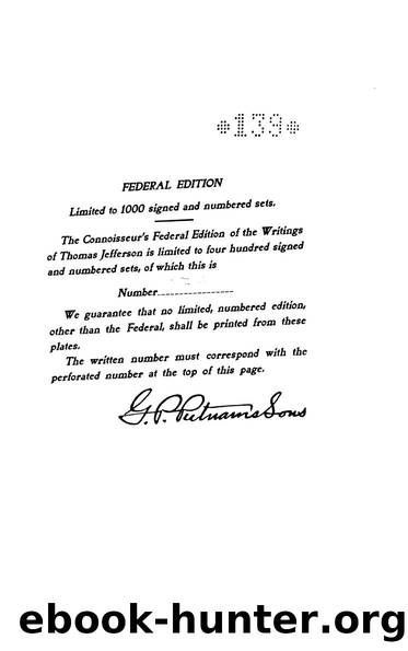 The Works of Thomas Jefferson by Tomo 07