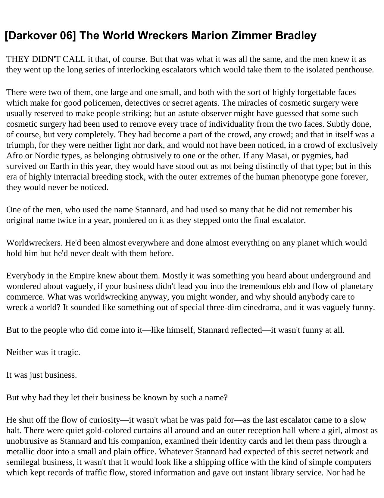 The World Wreckers by Marion Zimmer Bradley