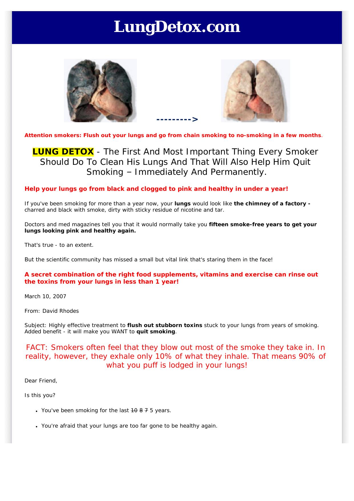 The Worlds Best Lung Detox Program. by Best of Kuszter's Collection