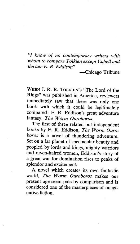 The Worm Ouroboros by E. R. Eddison