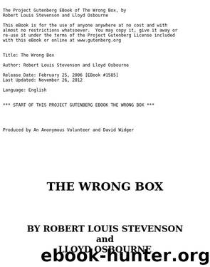 The Wrong Box by Lloyd Osbourne & Robert Louis Stevenson
