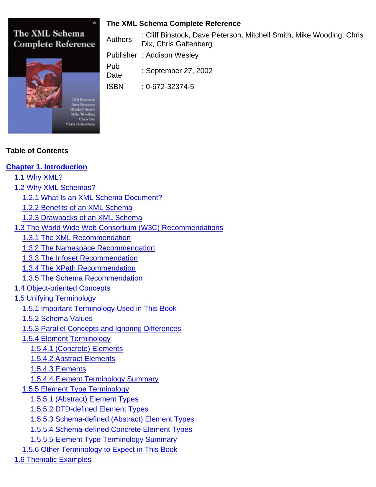 The XML Schema Complete Reference by Unknown