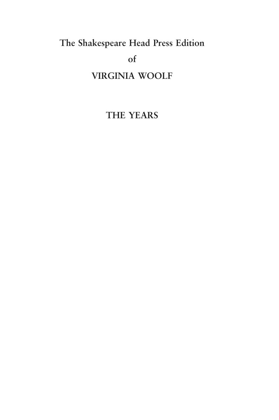 The Years by Virginia Woolf(auth.)
