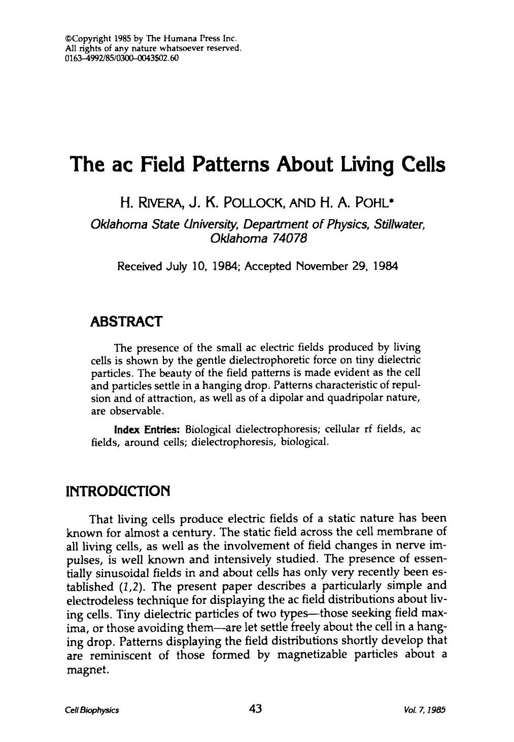 The ac field patterns about living cells by Unknown