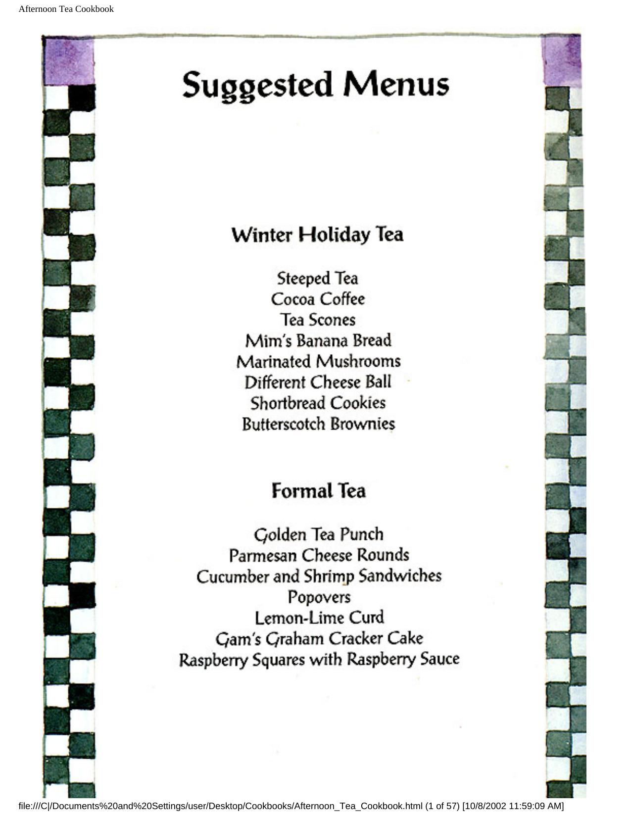 The afternoon tea cookbook by Linda Hewitt; Robert G Hewitt