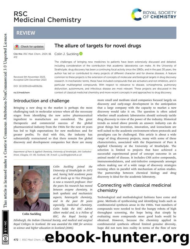 The allure of targets for novel drugs by Colin J. Suckling