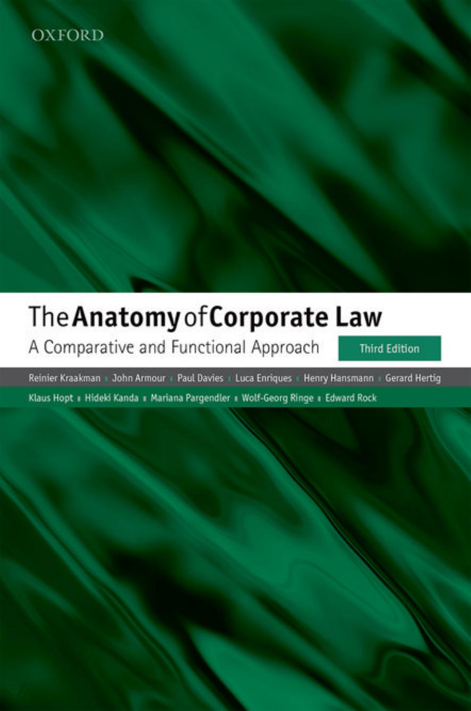 The anatomy of corporate law : A Comparative and Functional Approach by Reinier Kraakman et al