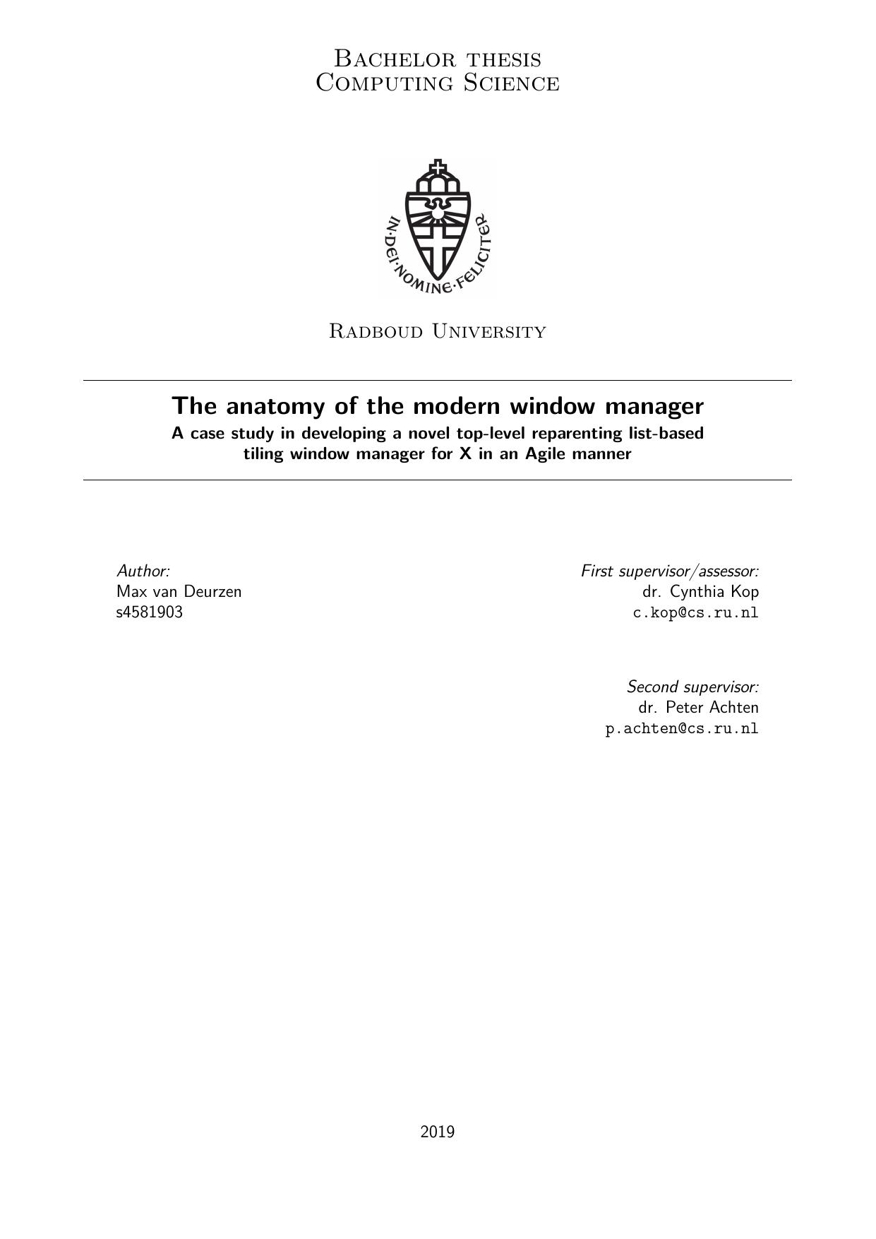 The anatomy of the modern window manager by Max van Deurzen
