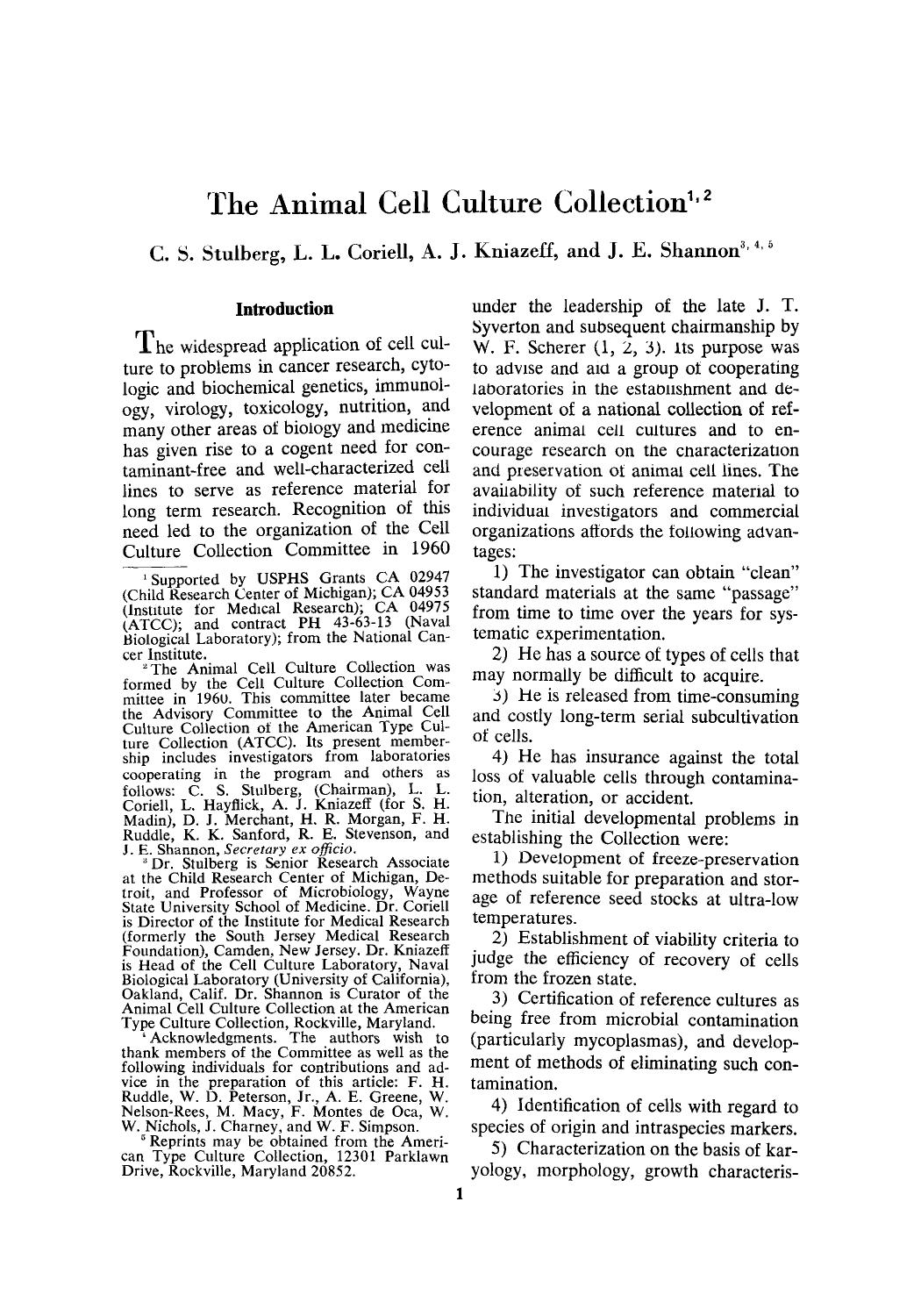 The animal cell culture collection by Unknown
