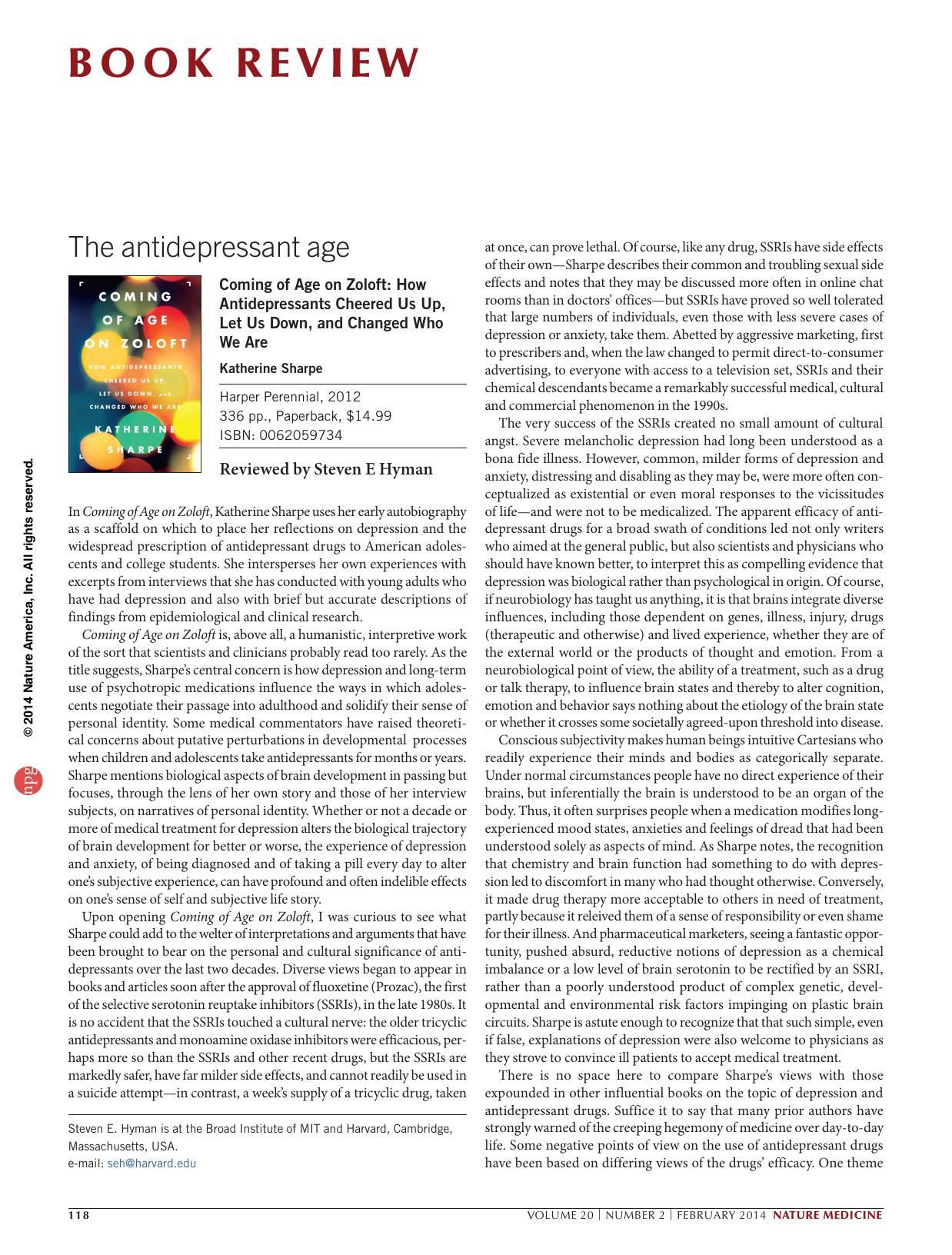The antidepressant age by Unknown