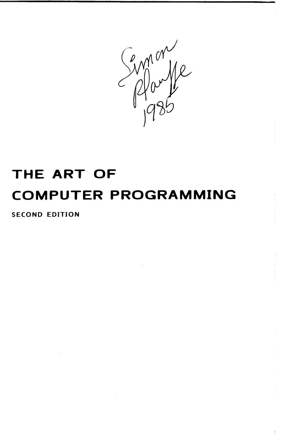 The art of computer programming. / Volume 2, Seminumerical algorithms by Donald Ervin Knuth