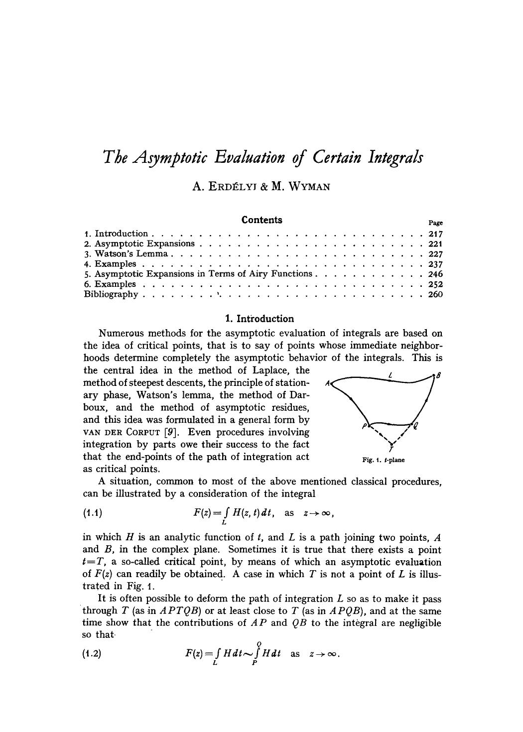 The asymptotic evaluation of certain integrals by Unknown