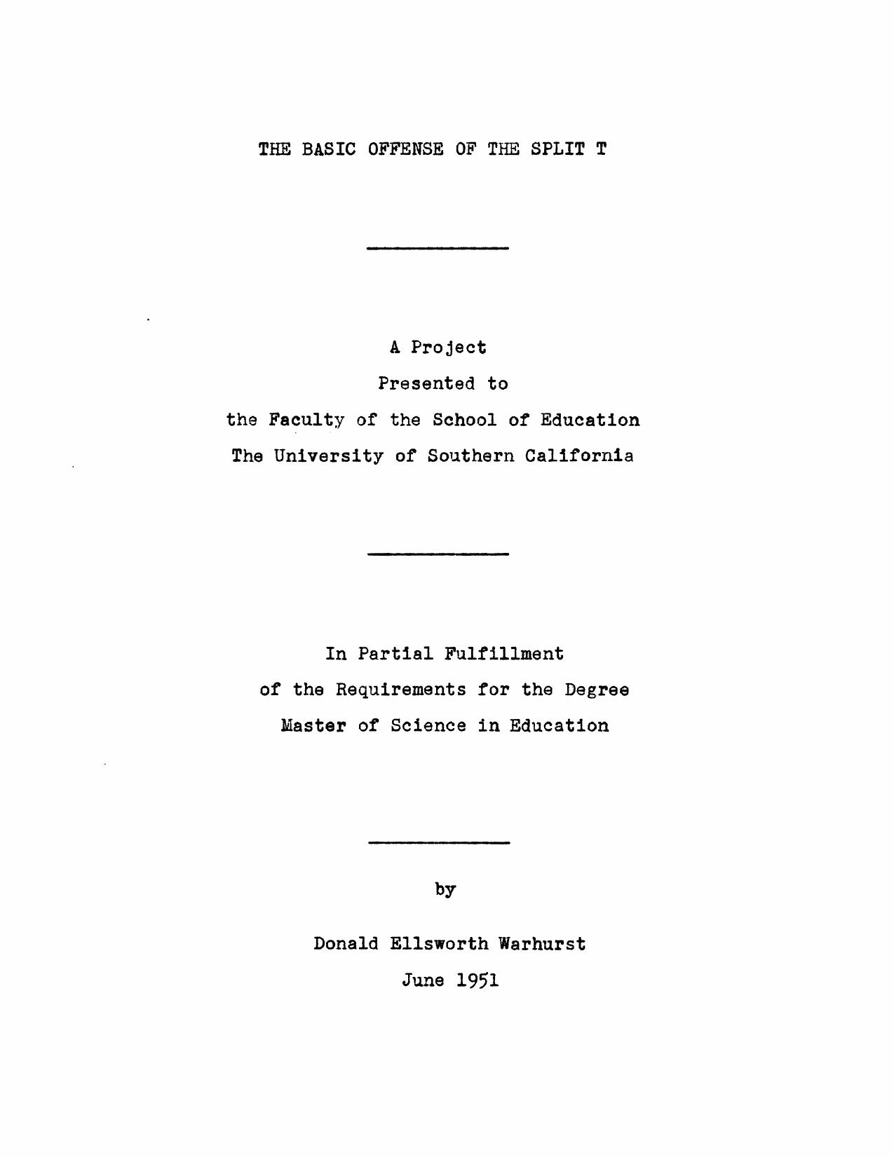 The basic offense of the split T by Warhurst Donald Ellsworth
