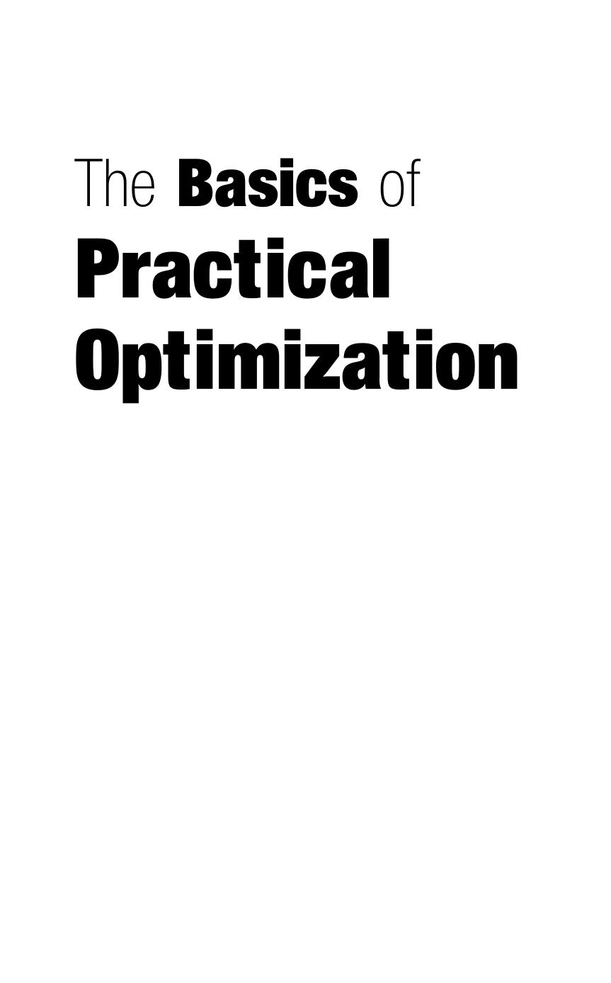 The basics of practical optimization by Adam B. Levy