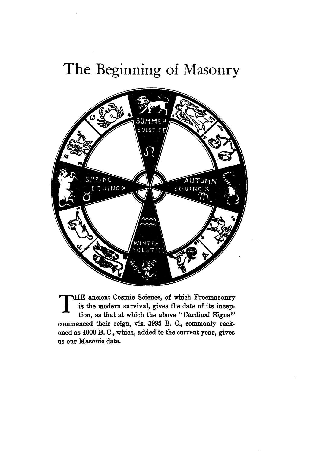 The beginning of masonry. A collection of forty papers on the hidden mysteries of ancient freemasonry, reprinted from the Masonic Standard by Frank C Higgins