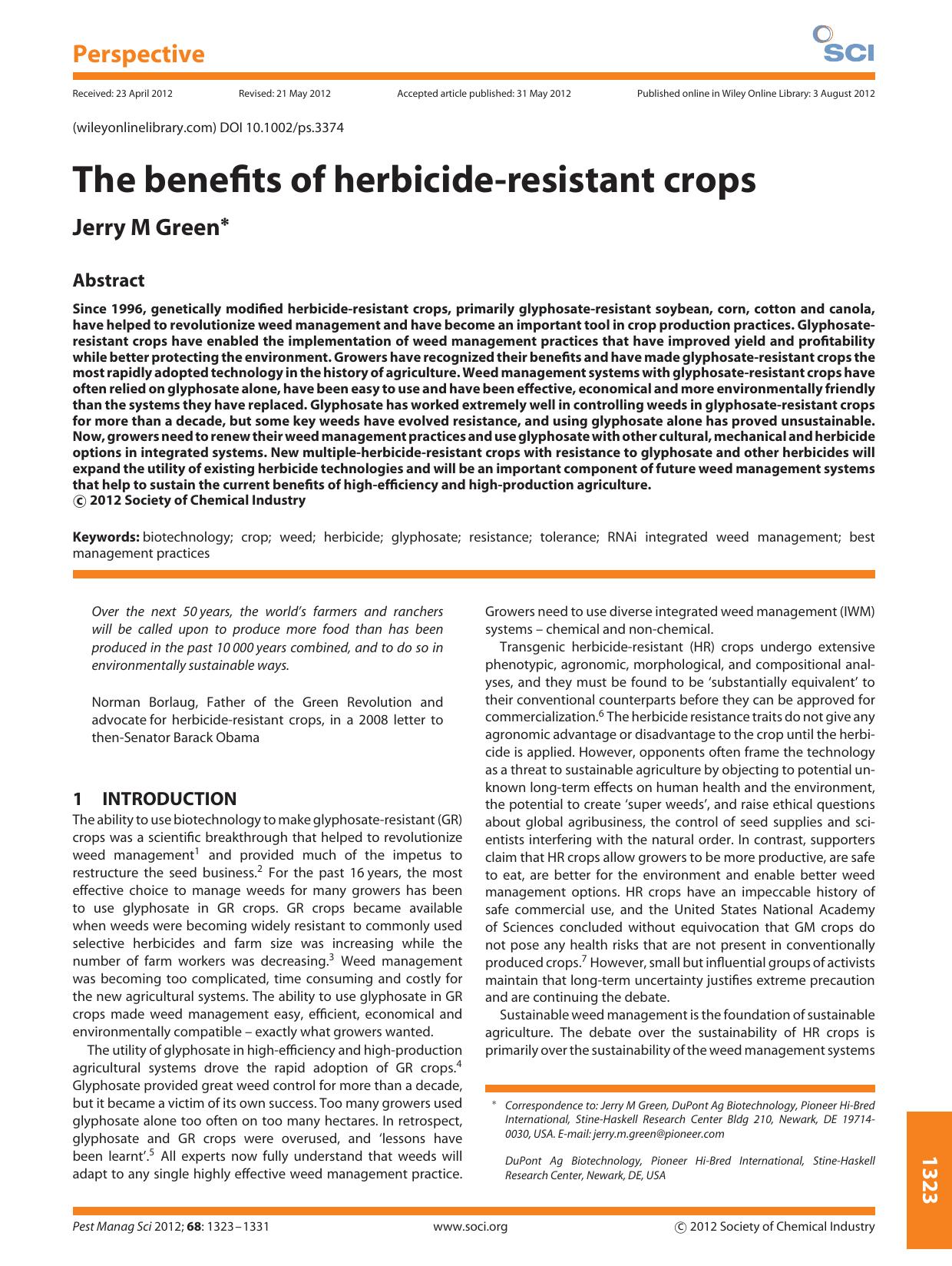 The benefits of herbicideresistant crops by Unknown