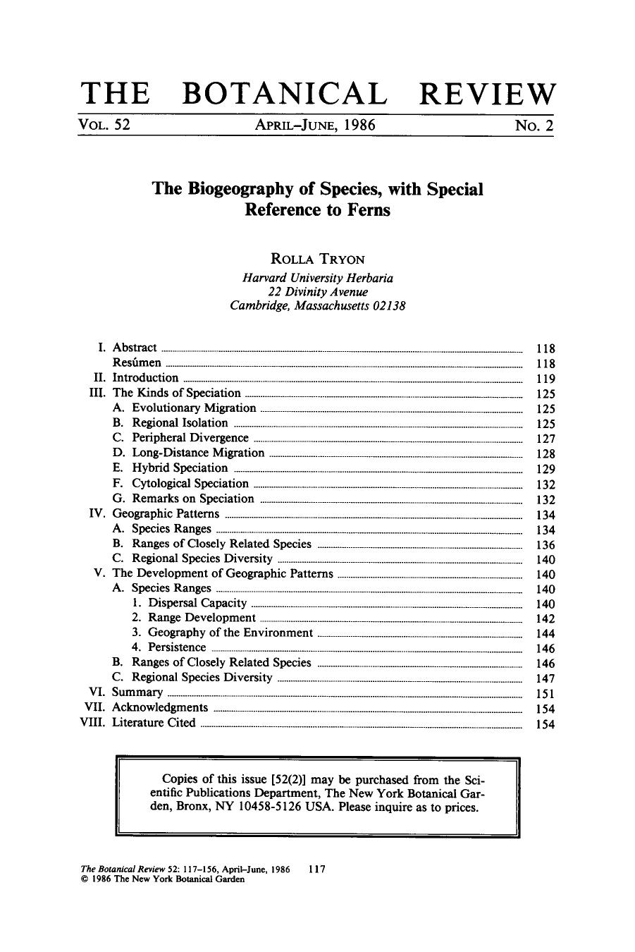 The biogeography of species, with special reference to ferns by Unknown