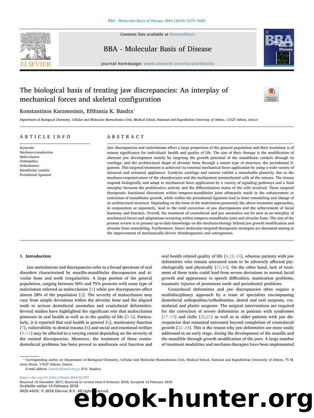 The biological basis of treating jaw discrepancies_ An interplay of mechanical forces and skeletal configuration by Konstantinos Karamesinis & Efthimia K. Basdra