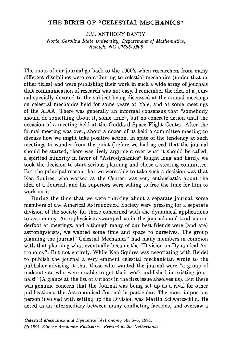 The birth of “Celestial mechanics” by Unknown