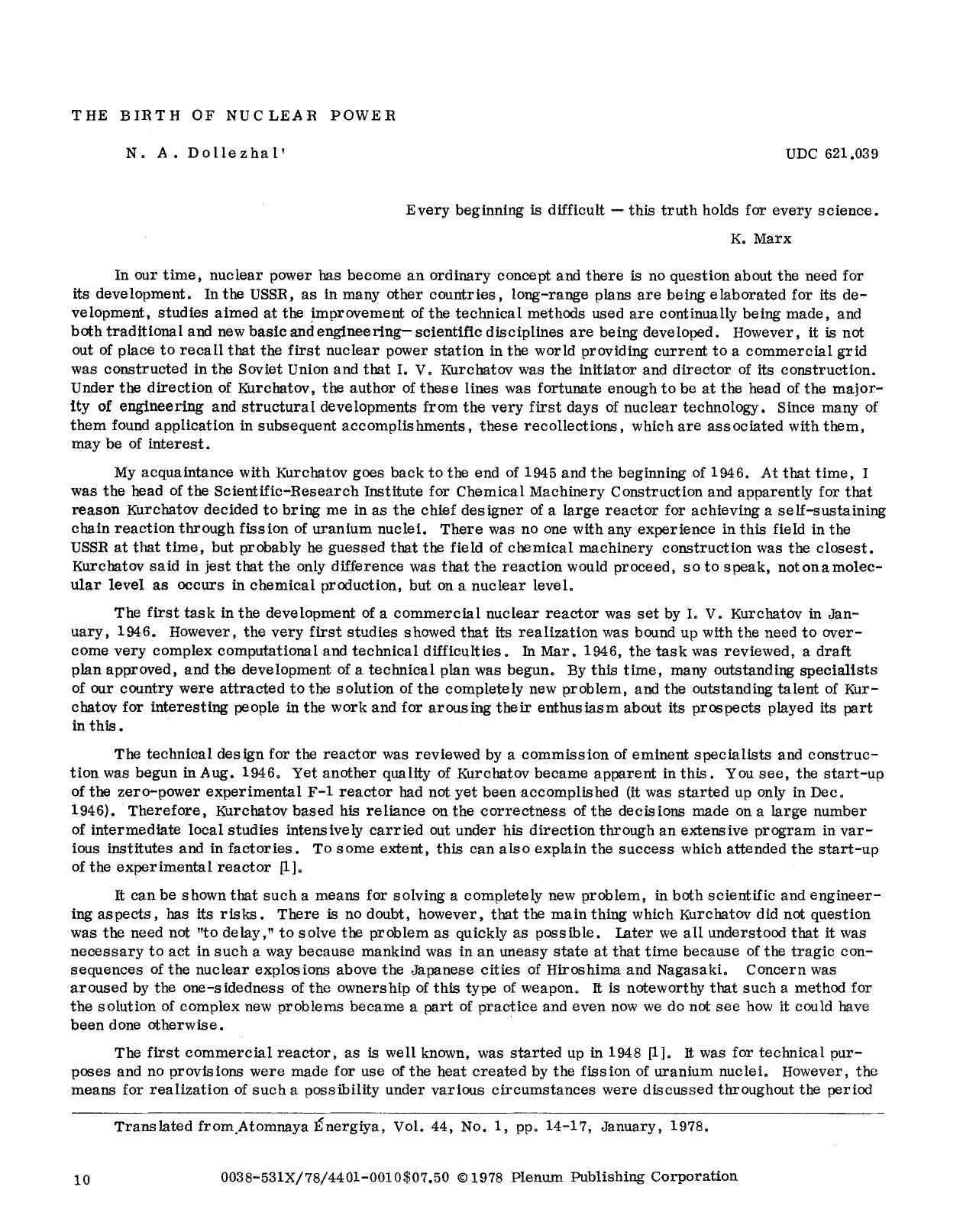 The birth of nuclear power by Unknown
