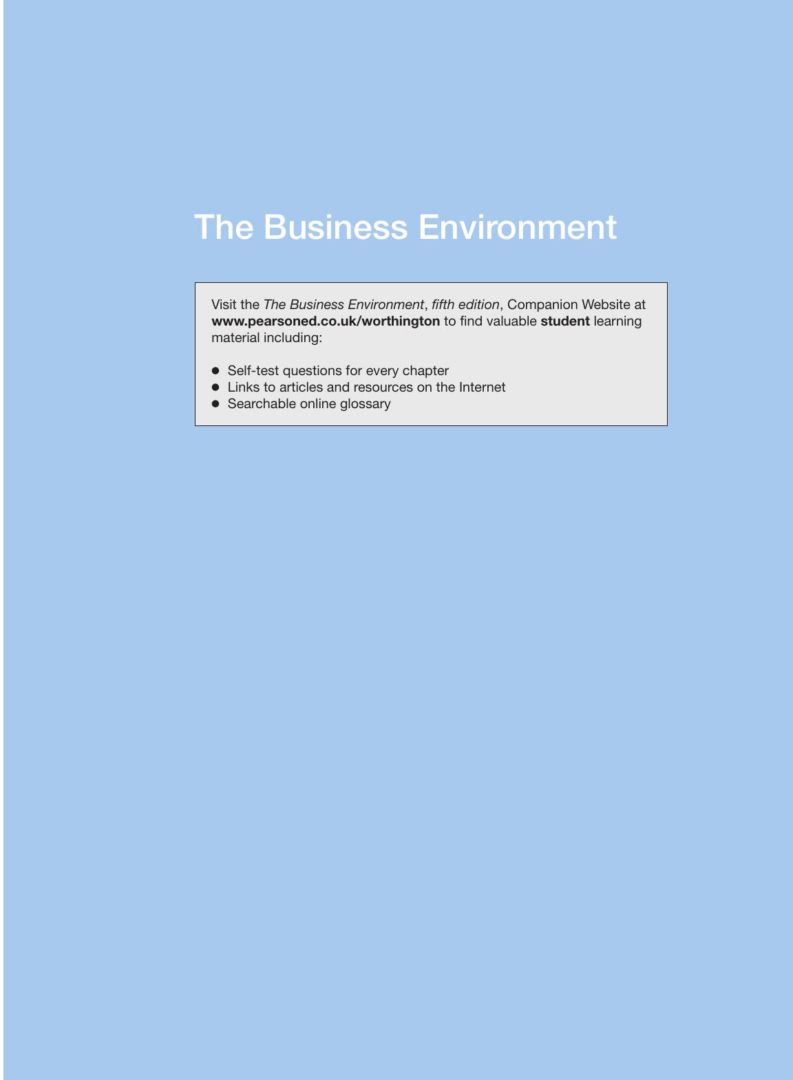 The business environment by Ian Worthington; Chris Britton