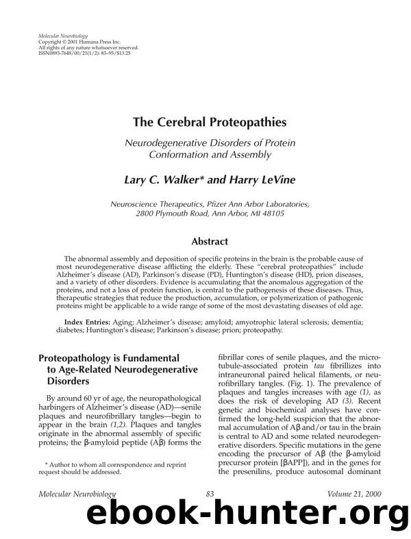The cerebral proteopathies by Unknown