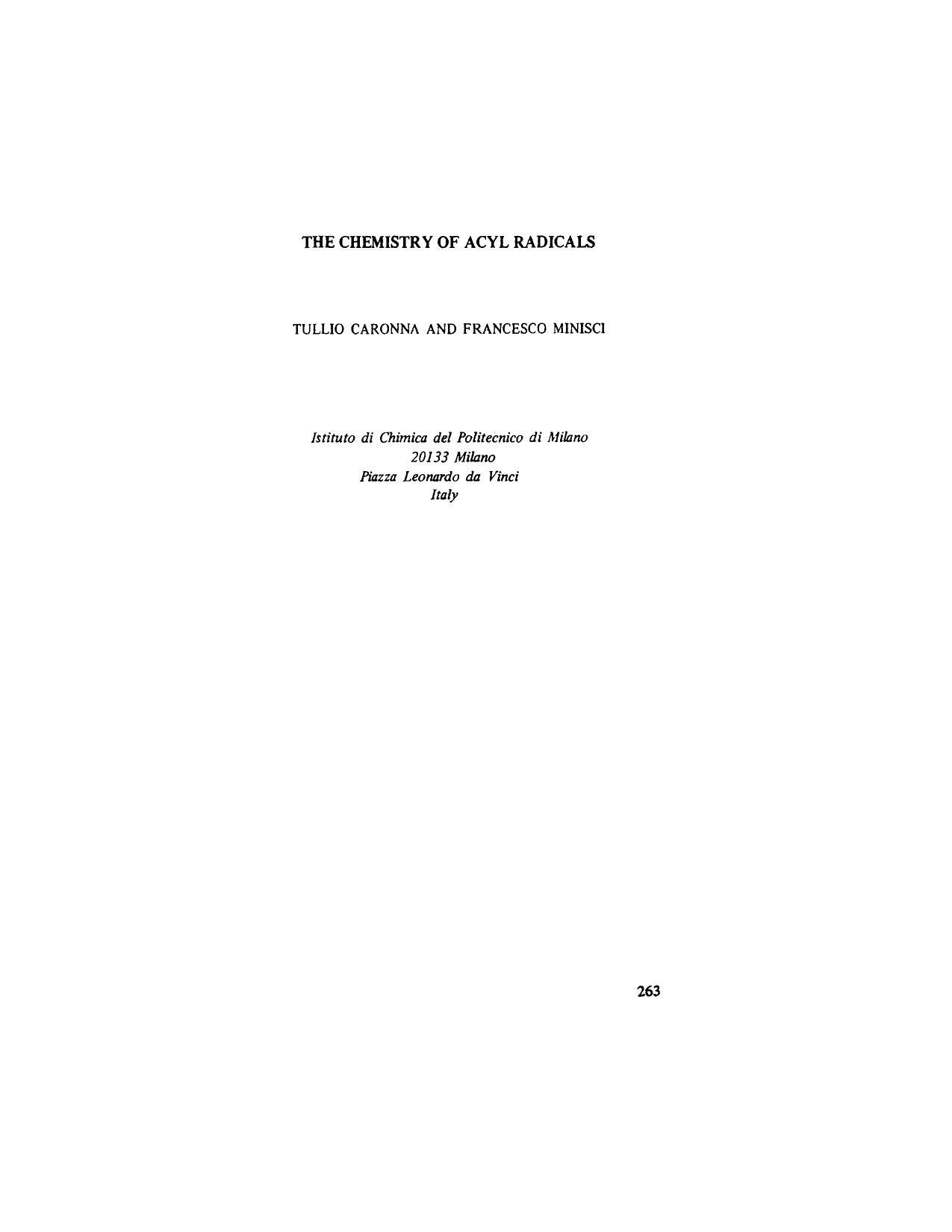 The chemistry of acyl radicals by Unknown