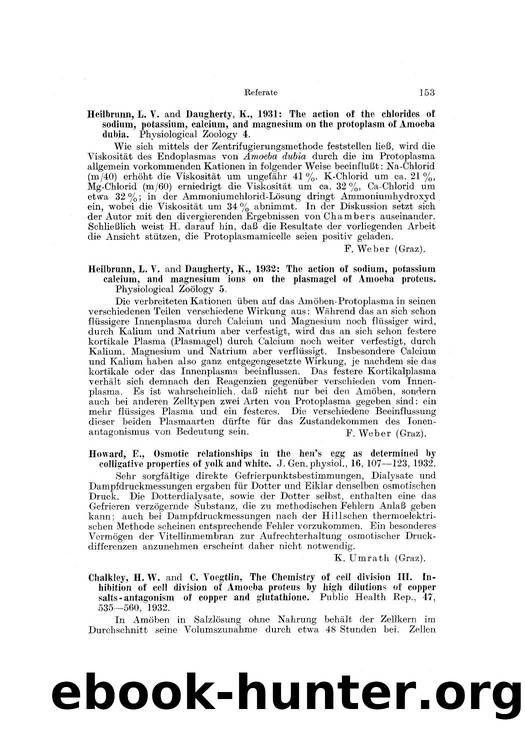 The chemistry of cell division III. Inhibition of cell division of Amoeba proteus by high dilutions of copper salts-antagonism of copper and glutathione by Unknown