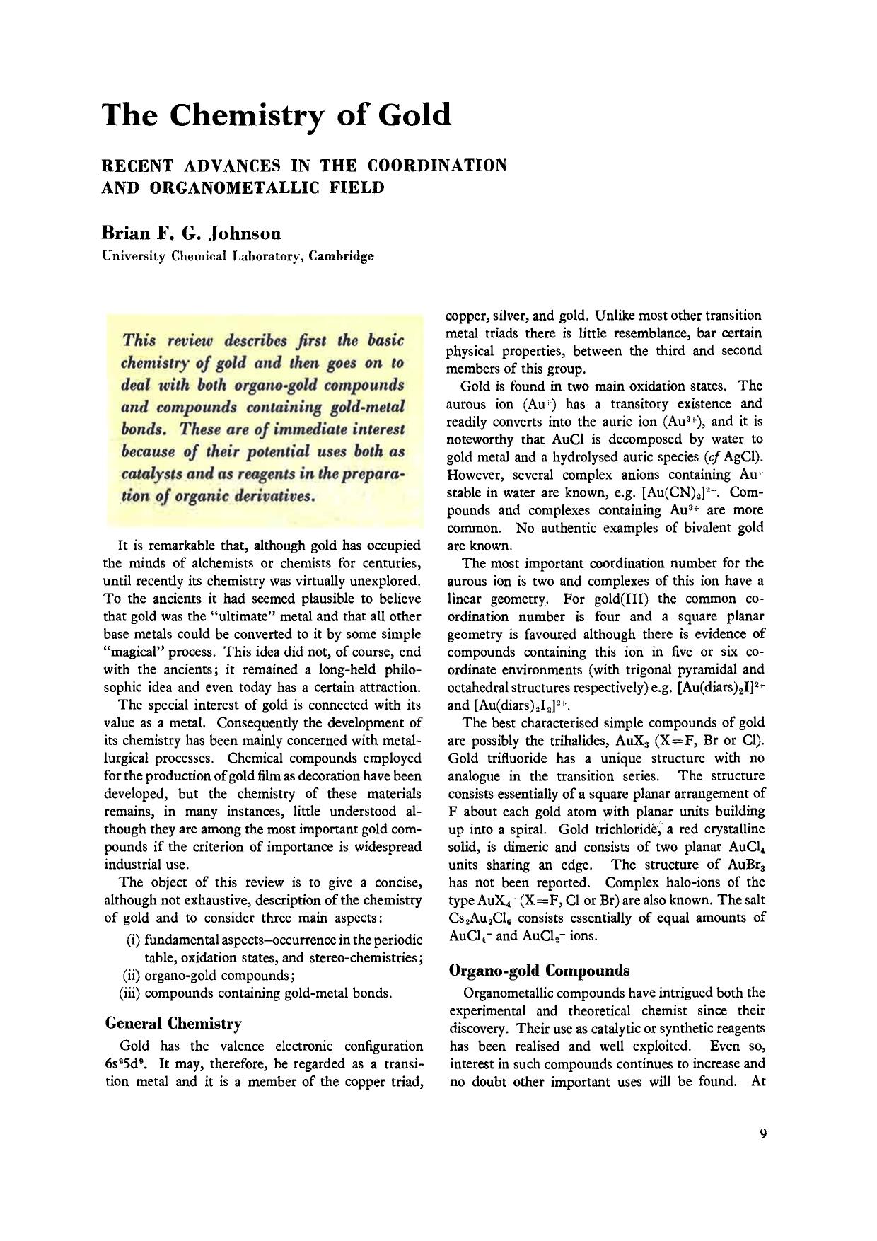 The chemistry of gold by Unknown