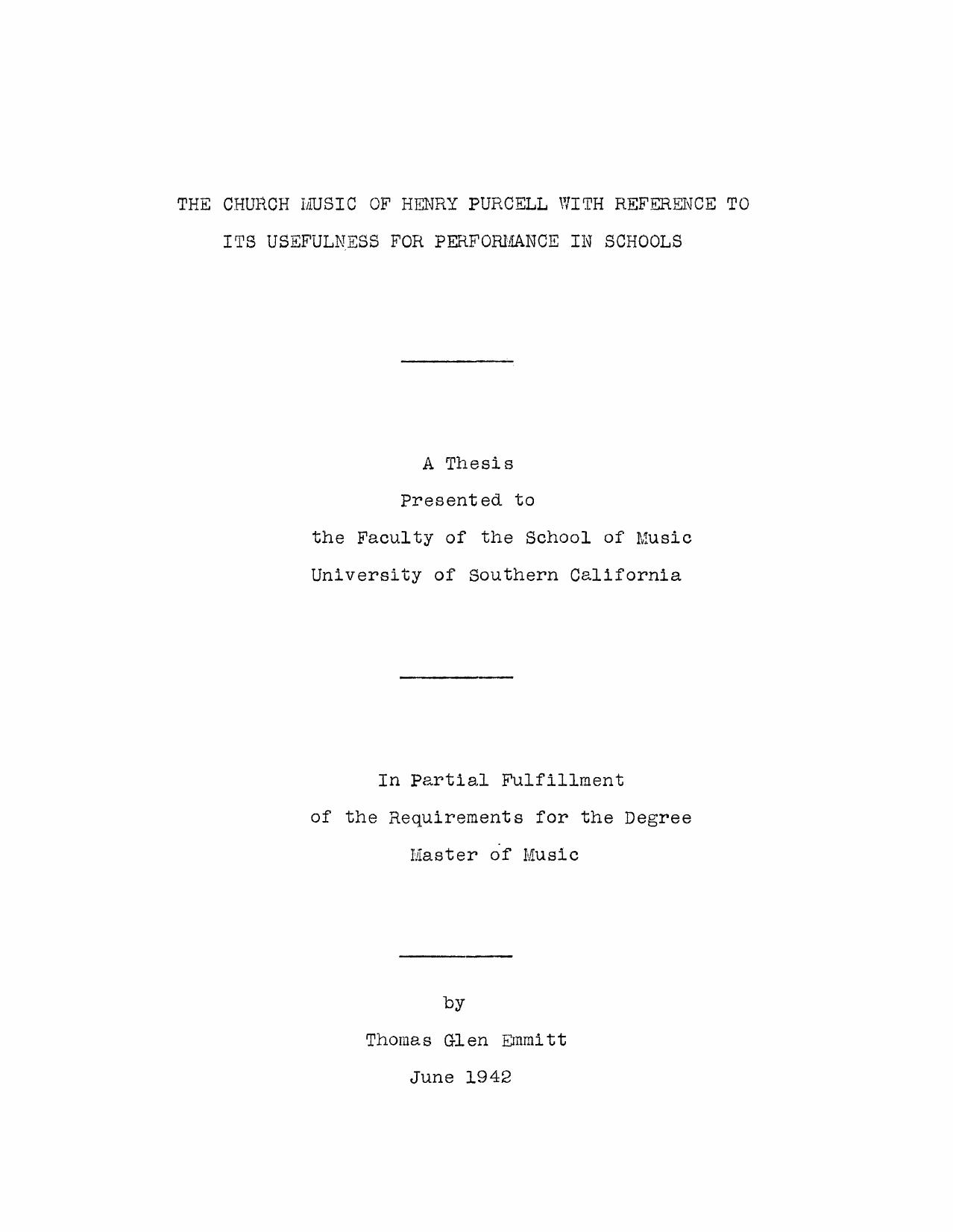 The church music of Henry Purcell with special reference to its usefulness for performance in schools by Emmitt T. G