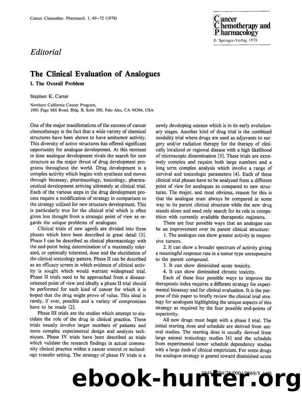 The clinical evaluation of analogues by Unknown