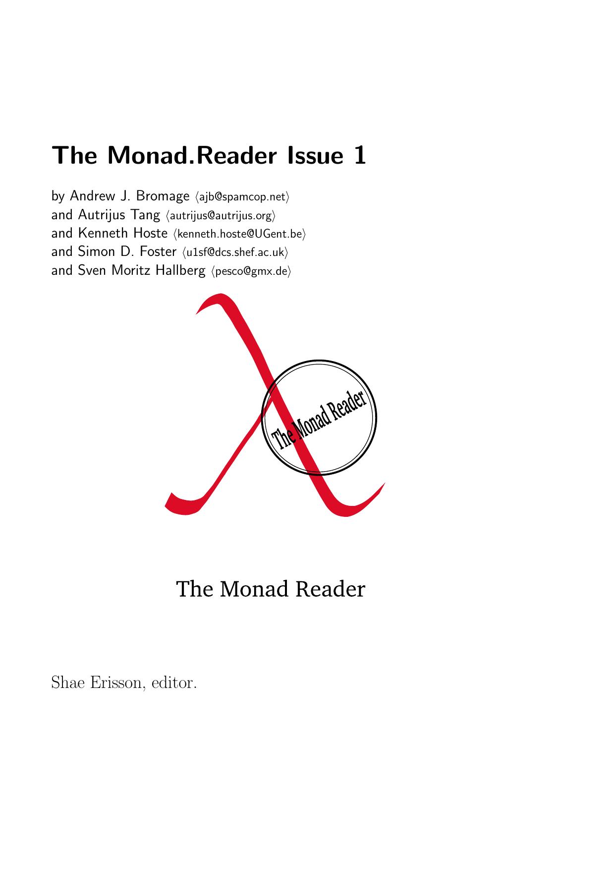The complete "Monad.Reader": issues 1 (2005) to 24 (2015) by misc